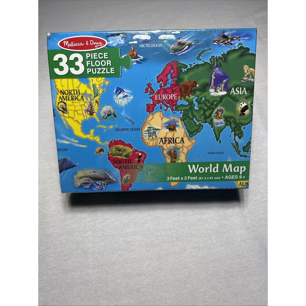 Melissa And Doug World Map Jumbo Floor Puzzle 33pc